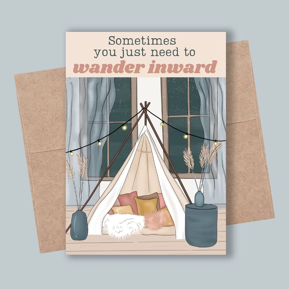 Inspirational Card 4.25" x 5.5" Greeting Card For Friend, Boho Art, Motivational
